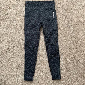 Gymshark Black Cheetah Leggings (Full Length)